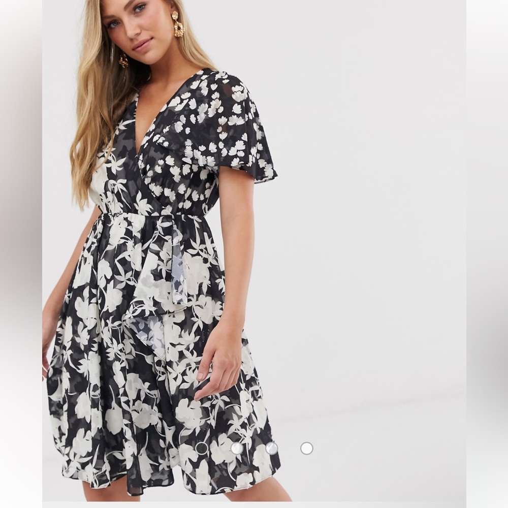 French Connection Floral Black Dress